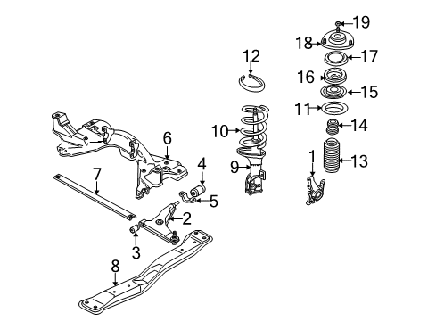 2000 Volvo S40 Front Suspension Components Diagram