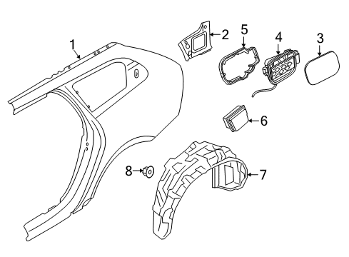 2024 Volvo V90 Cross Country Fuel Door Diagram