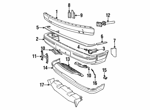 1992 Volvo 960 Bumper & Components - Front Diagram 2