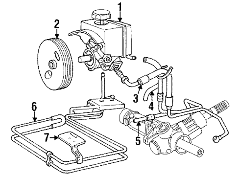 1995 Volvo 960 P/S Pump & Hoses Diagram 2