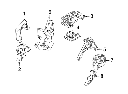 2011 Volvo C30 Engine & Trans Mounting Diagram