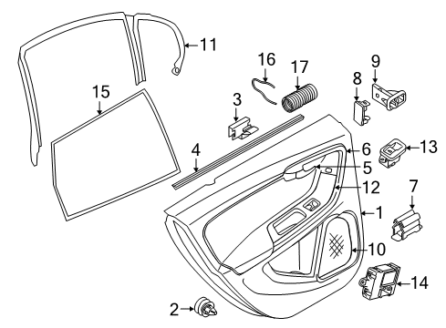2016 Volvo S60 Interior Trim - Rear Door Diagram