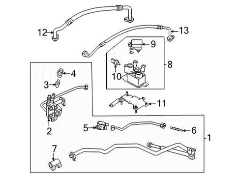 2026 Volvo EC40 A/C Condenser, Compressor & Lines Diagram
