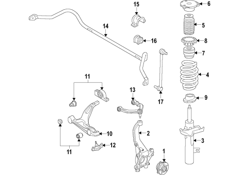 2019 Volvo V60 Coil Spring, Front Diagram for 31476655