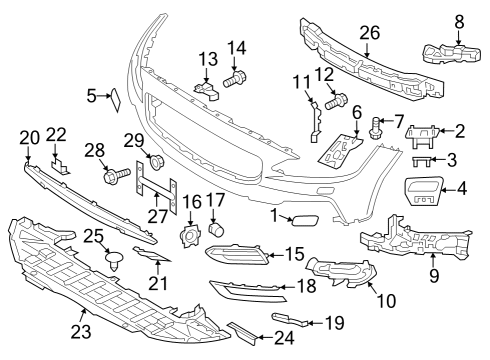 2020 Volvo S90 Bumper & Components - Front Diagram