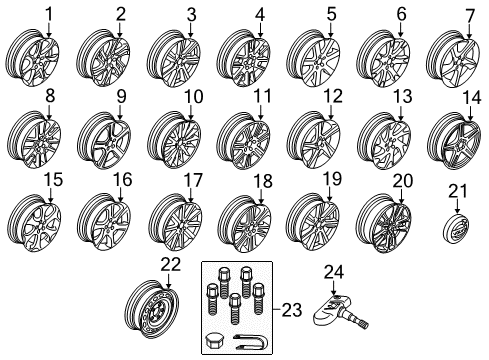 2015 Volvo V60 Cross Country Wheel Lock Kit Diagram for 31439226