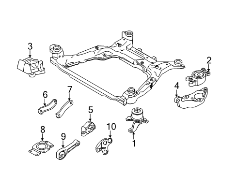 2014 Volvo S60 Engine & Trans Mounting Diagram