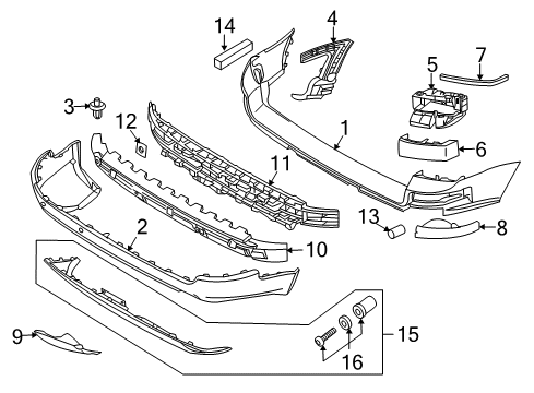 2008 Volvo XC90 Bumper & Components - Rear Diagram