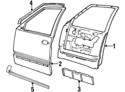 1995 Volvo 850 Door & Components Diagram