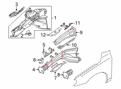 2011 Volvo S80 Structural Components & Rails