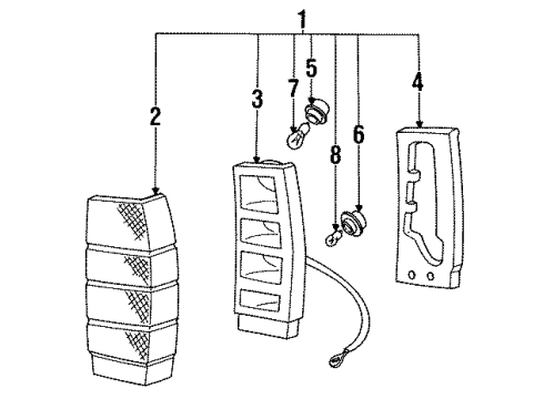 1992 Volvo 940 Tail Lamps Diagram