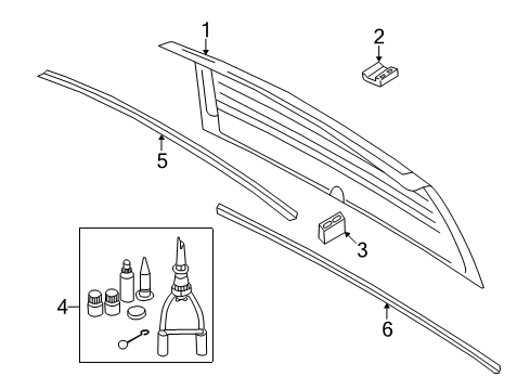 1999 Volvo V70 Glass - Lift Gate Diagram