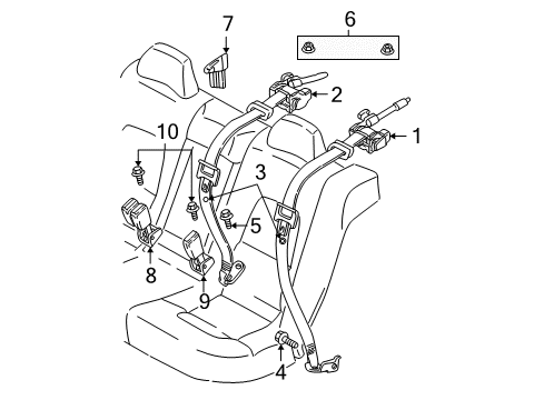 2000 Volvo S80 Rear Seat Belts Diagram