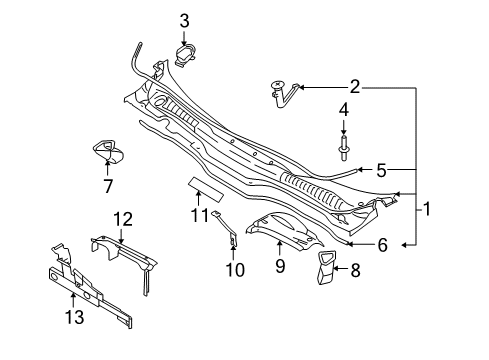2006 Volvo V50 Cowl Diagram