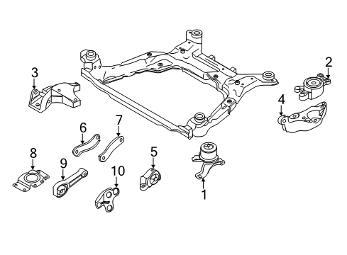 2016 Volvo XC70 Engine & Trans Mounting Diagram