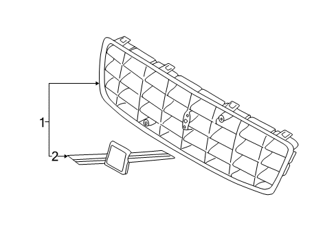 2004 Volvo V70 Grille & Components Diagram