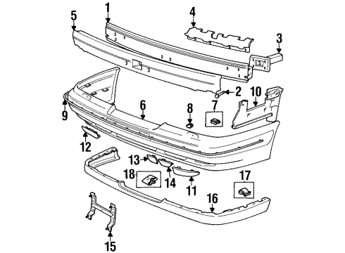 1995 Volvo 940 Bumper & Components - Front Diagram