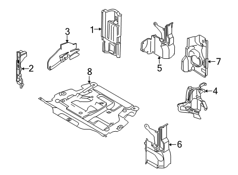 2013 Volvo XC70 Splash Shields Diagram