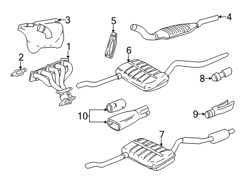 2000 Volvo S70 Exhaust Components Diagram
