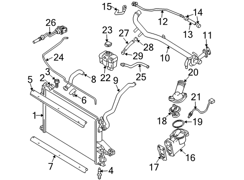 2004 Volvo S80 Radiator & Components Diagram