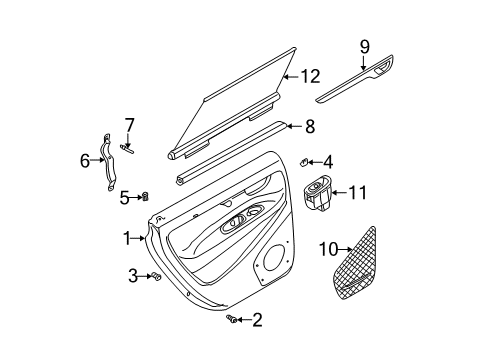 2007 Volvo XC70 Interior Trim - Rear Door Diagram