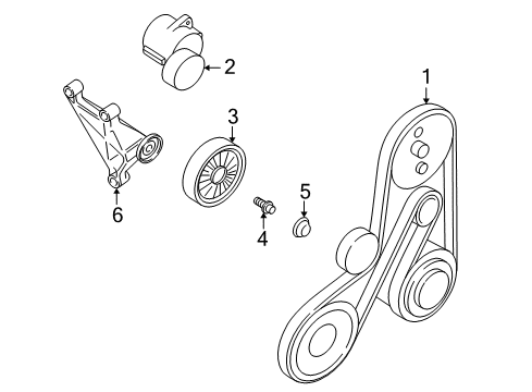 2005 Volvo S80 Belts & Pulleys Diagram