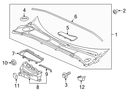 2019 Volvo S90 Cowl Diagram