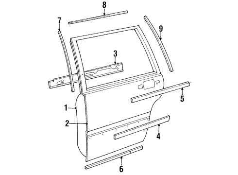 1997 Volvo S90 Door & Components Diagram