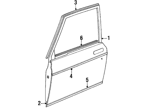 1992 Volvo 240 Door & Components Diagram