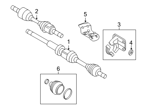 2008 Volvo V70 Drive Axles - Front Diagram
