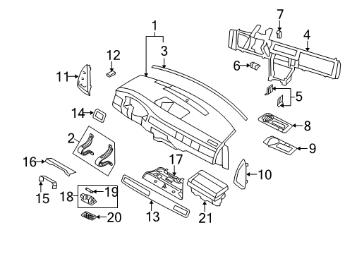 2008 Volvo V70 Instrument Panel Diagram