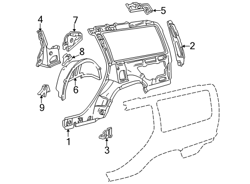 2000 Volvo V70 Inner Structure - Quarter Panel