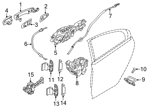 2012 Volvo S60 Rear Door - Lock & Hardware Diagram