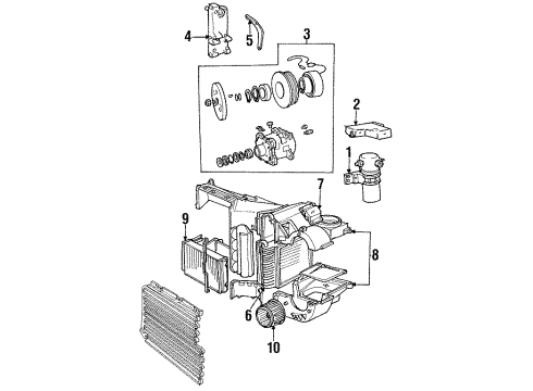 1995 Volvo 960 A/C Condenser, Compressor & Lines Diagram