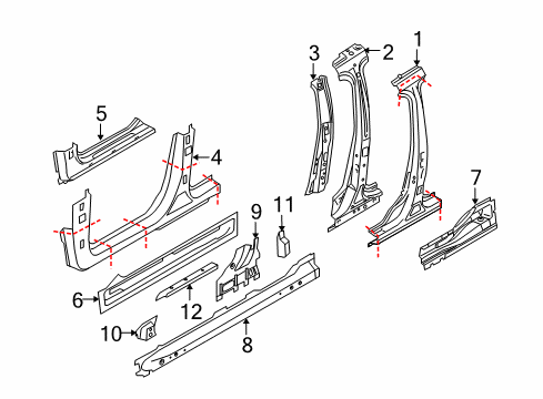 2012 Volvo XC60 Center Pillar & Rocker
