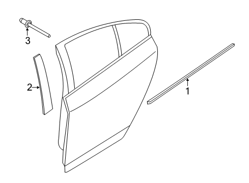 2016 Volvo S60 Exterior Trim - Rear Door Diagram