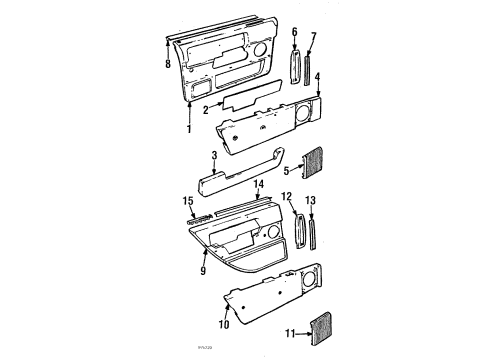 1985 Volvo 740 Front Door Trim Diagram