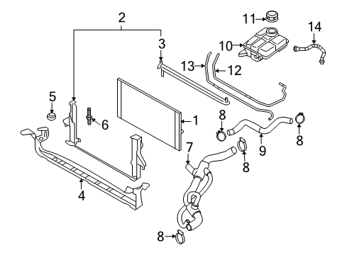 2013 Volvo C30 Radiator & Components Diagram
