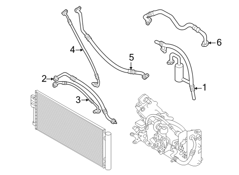 2024 Volvo XC40 Recharge A/C Condenser, Compressor & Lines Diagram