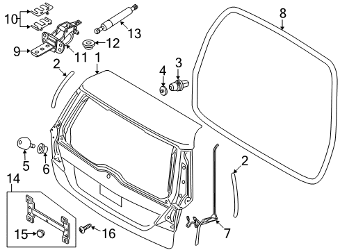 2008 Volvo V70 Gate & Hardware Diagram