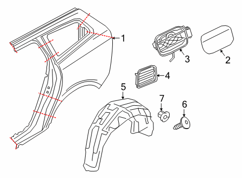 2025 Volvo V60 Quarter Panel & Components
