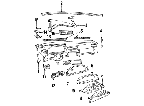 1991 Volvo 740 Instrument Panel Diagram