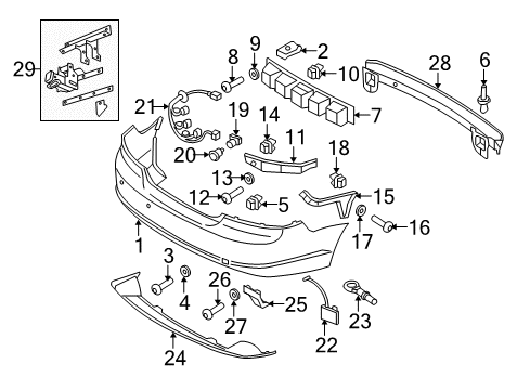 2006 Volvo C70 Bumper & Components - Rear Diagram