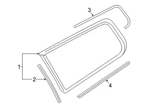 2008 Volvo XC70 Glass & Hardware - Quarter Panel Diagram