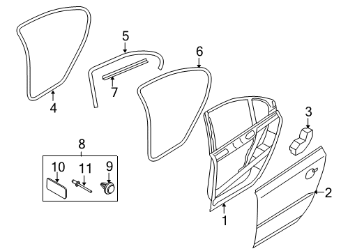 2009 Volvo S80 Door & Components Diagram 2