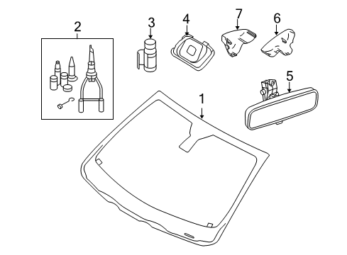 2011 Volvo V50 Glass - Windshield Diagram