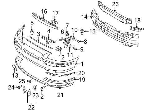 2006 Volvo V70 Bumper & Components - Front Diagram 2