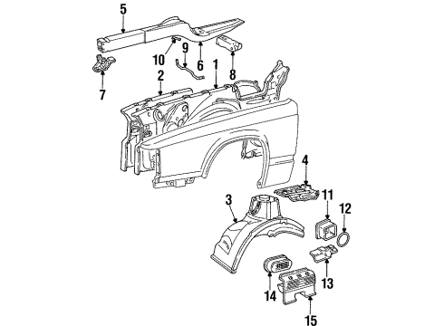 1991 Volvo 940 Structural Components & Rails Diagram
