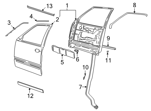 1999 Volvo V70 Door & Components Diagram