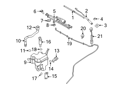 2008 Volvo XC70 Headlamp Washers/Wipers Diagram